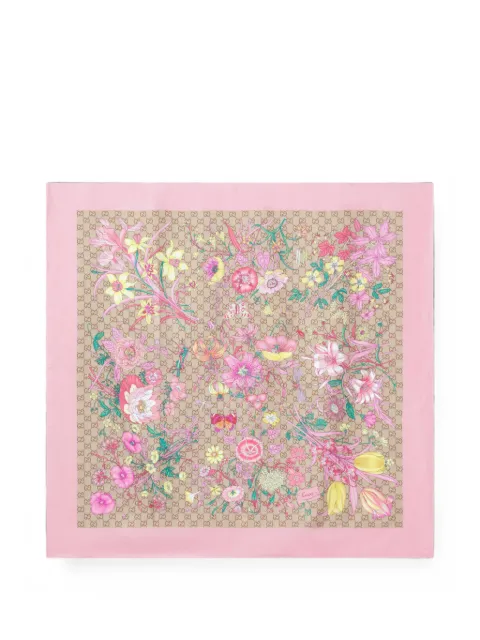 Gucci Flora-print GG scarf