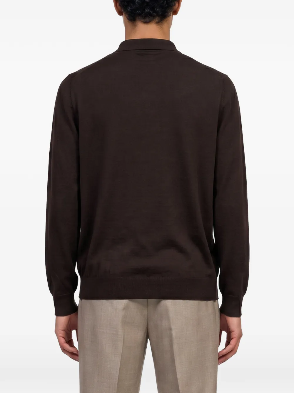 Lardini Poloshirt met lange mouwen Bruin