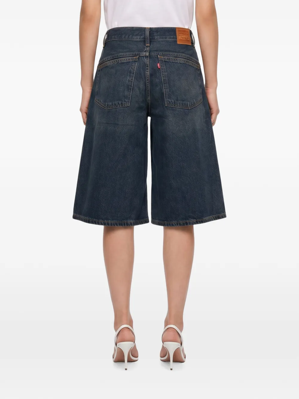 Levi's Super Baggy faded-effect knee-length shorts Blauw