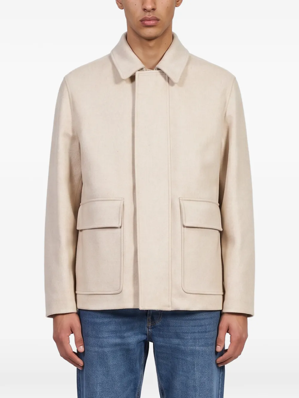Lardini flap-pocket wool jacket Beige