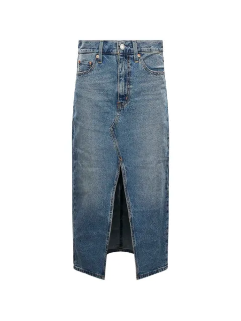 Levi's front-slit denim midi skirt