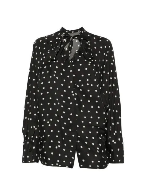 Christian Wijnants Tuvra polka-dot tie-neck blouse