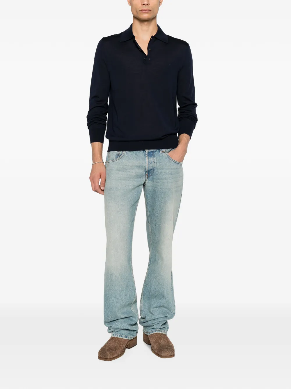 DSQUARED2 Upside Down poloshirt met lange mouwen Blauw