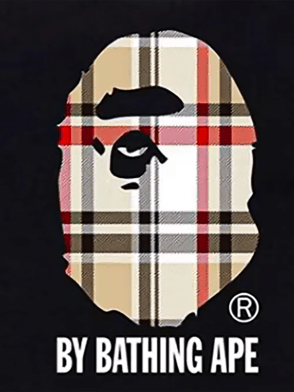 A BATHING APE® Check By Bathing graphic-print T-shirt | Black