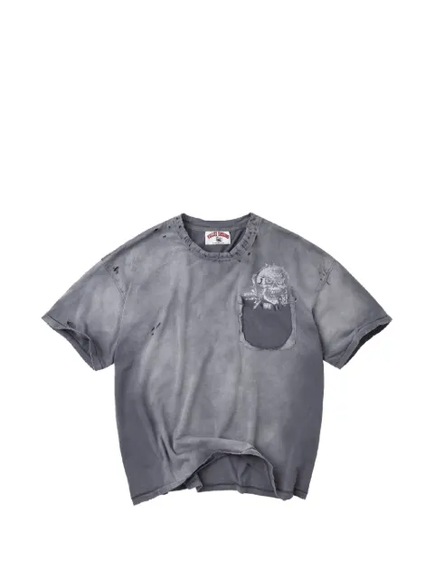 Vale skull-print distressed-effect T-shirt