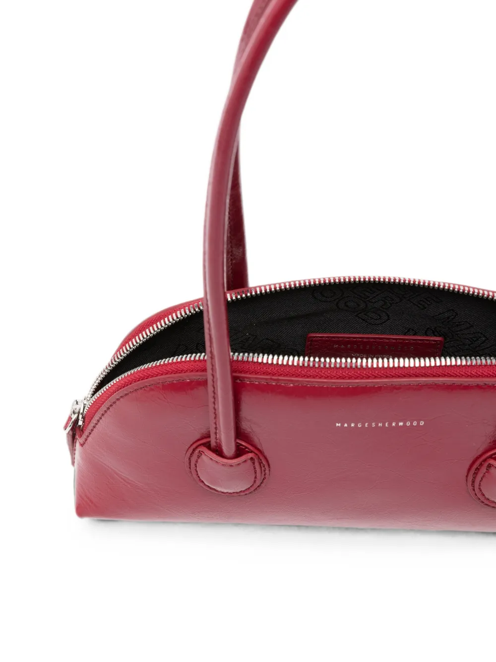 Marge Sherwood Bessette leren shopper met gekreukt effect Rood