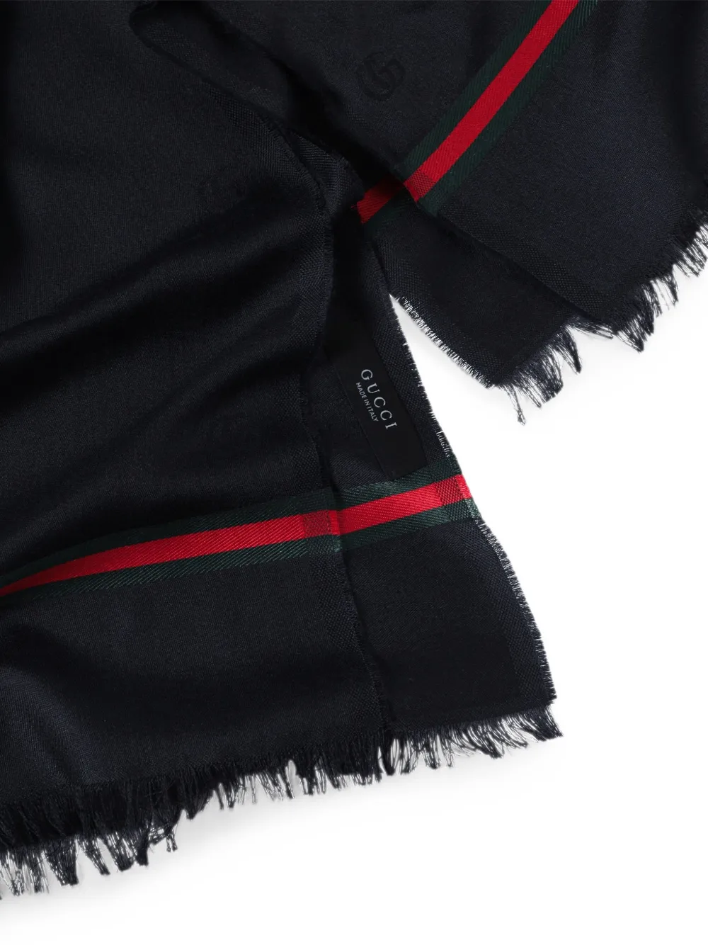Gucci Double G sjaal met franje Blauw