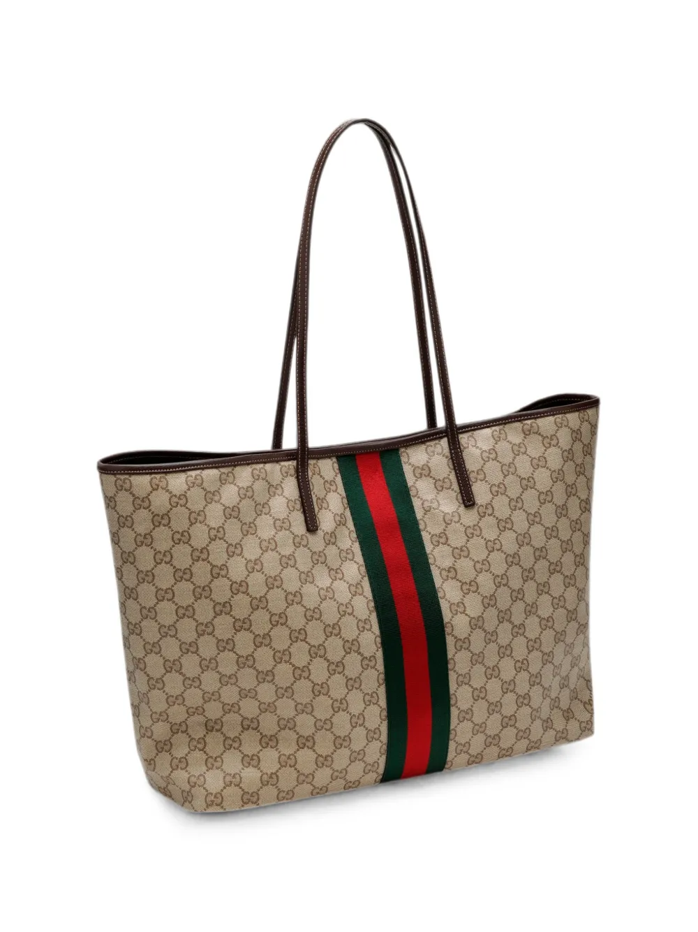 Gucci Grote Tribeca GG Supreme Web shopper Beige