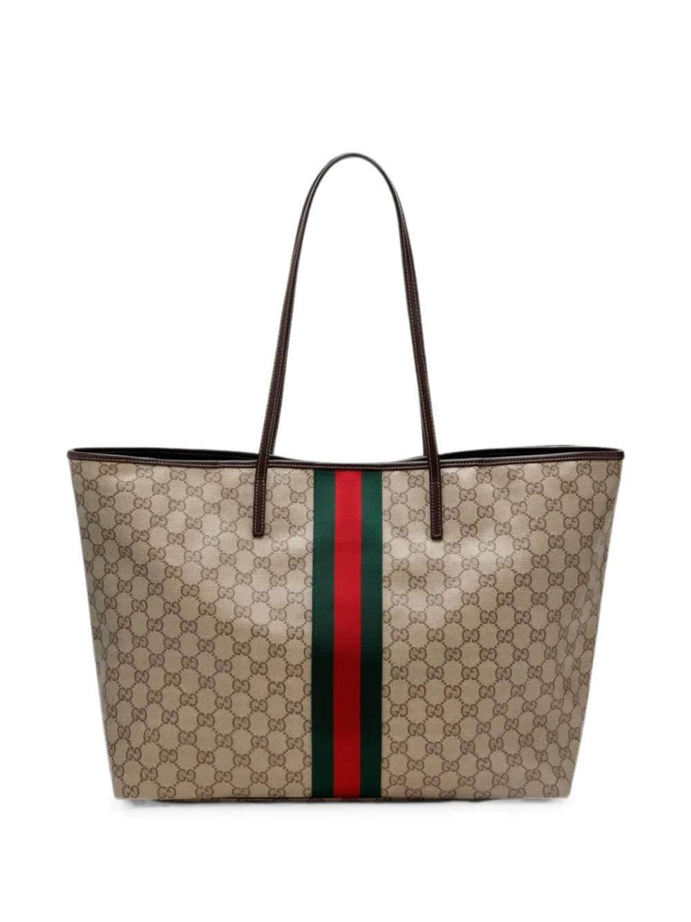 Gucci Grote Tribeca GG Supreme Web shopper Beige