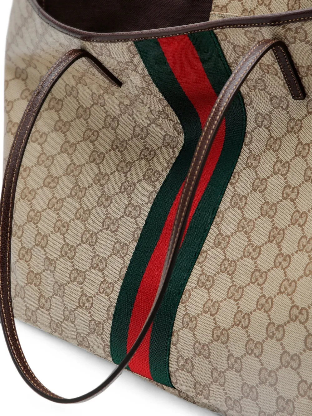 Gucci Grote Tribeca GG Supreme Web shopper Beige
