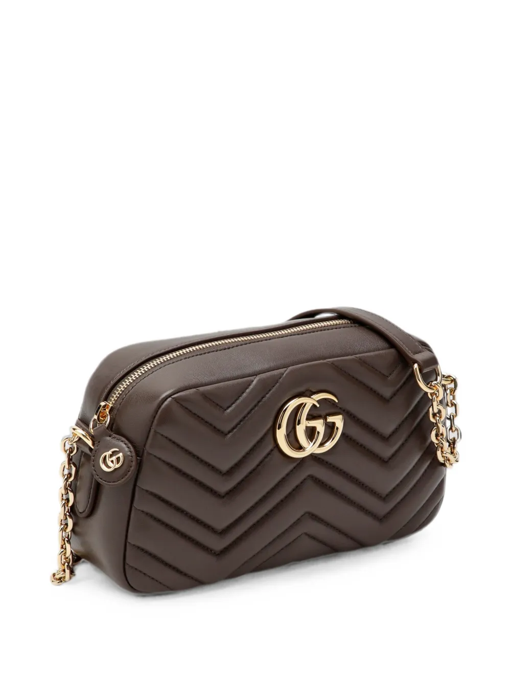 Gucci Kleine GG Marmont matelassé crossbodytas Bruin