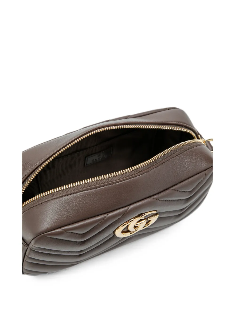Gucci Kleine GG Marmont matelassé crossbodytas Bruin