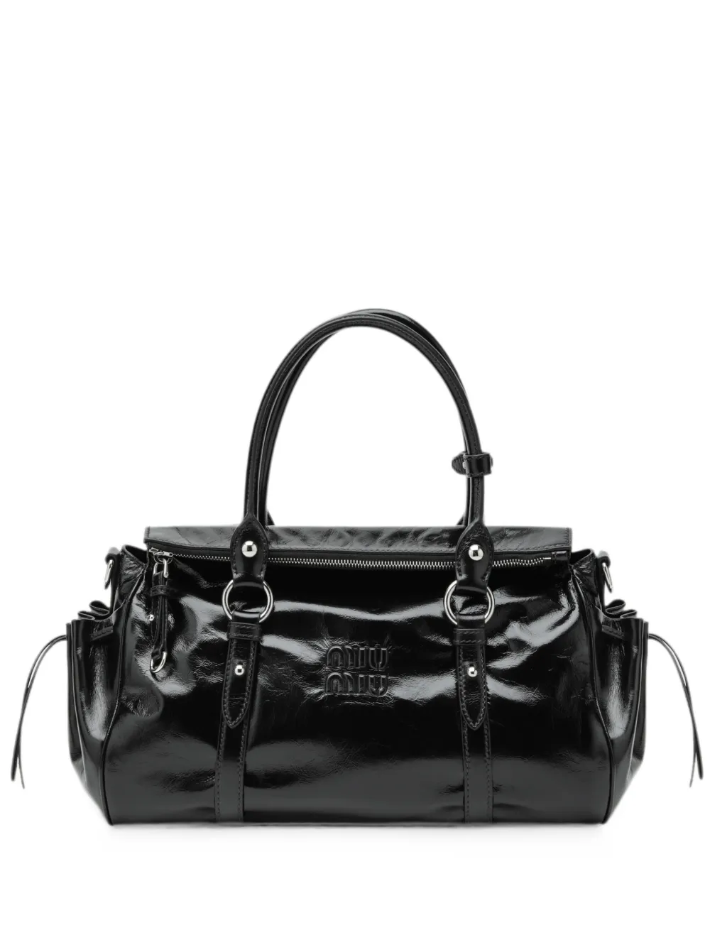 Miu Miu Marsupio in pelle con logo goffrato - Nero