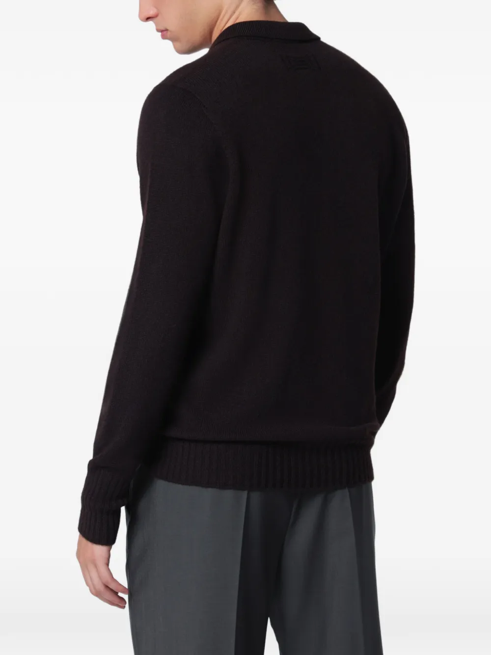 Drumohr Poloshirt met lange mouwen Bruin