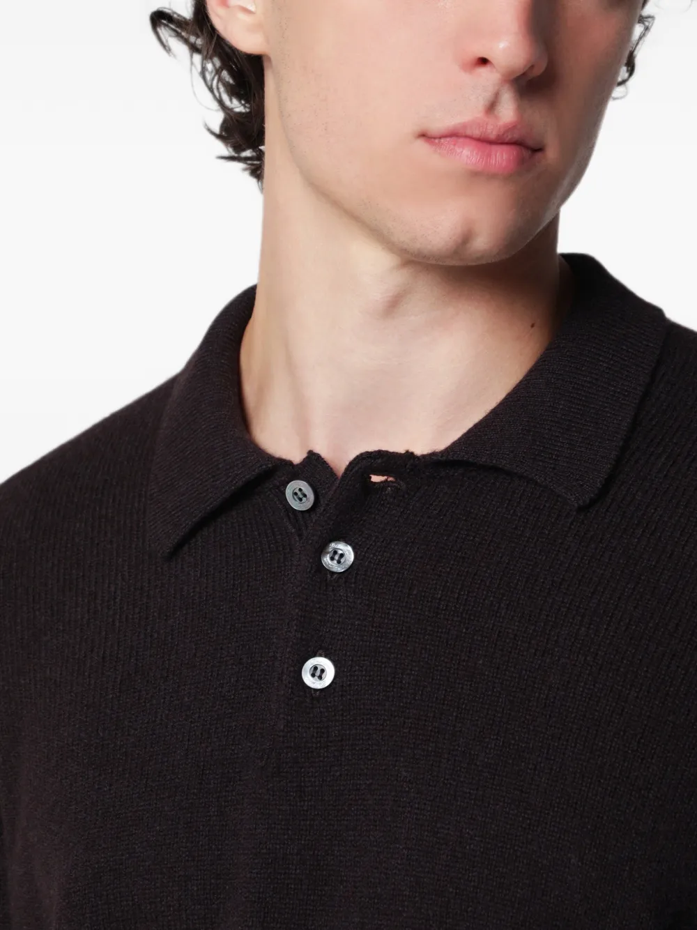 Drumohr Poloshirt met lange mouwen Bruin
