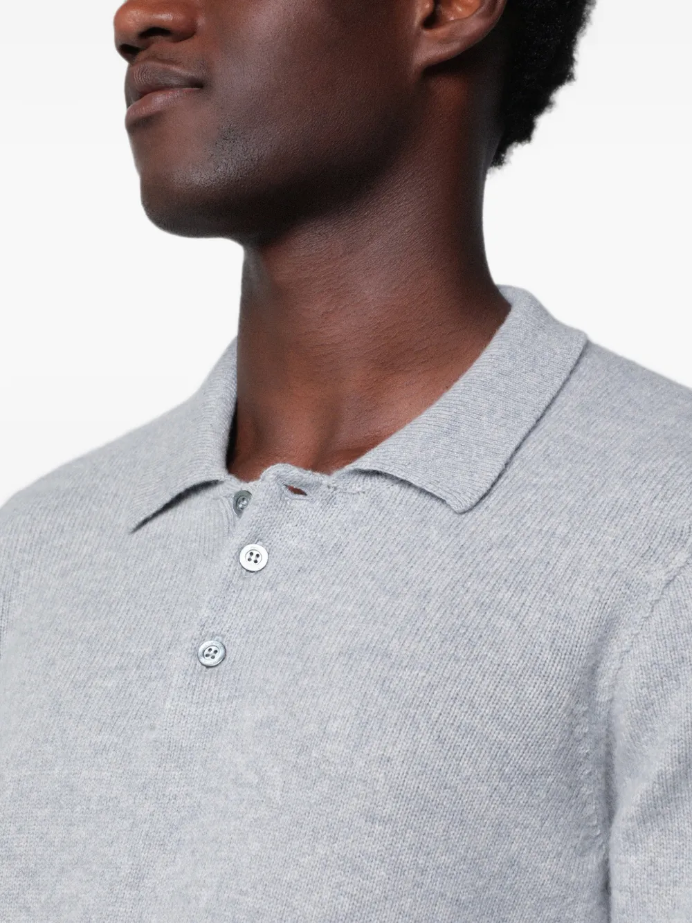 Drumohr Poloshirt met lange mouwen Grijs