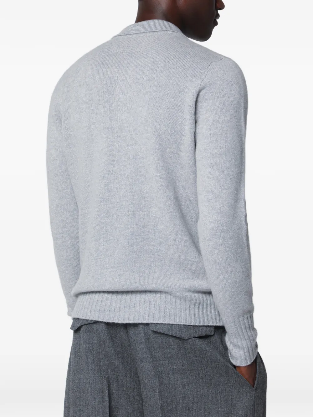 Drumohr Poloshirt met lange mouwen Grijs