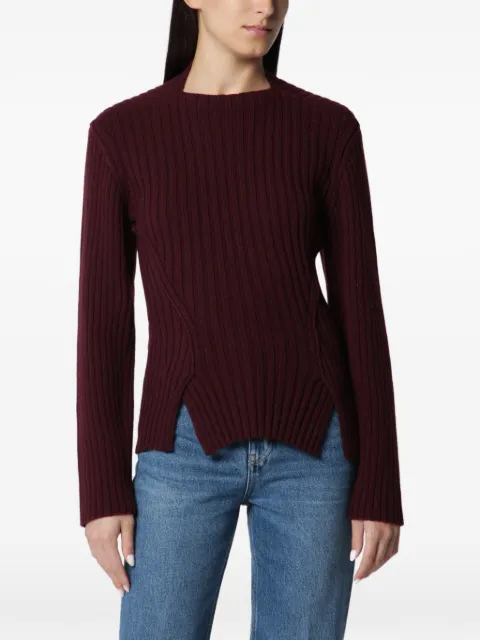 Victoria Beckham pull côtelé à fentes latérales