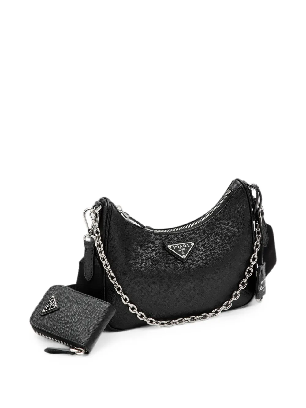 Prada Re-Edition 2005 schoudertas van saffiano leer Zwart