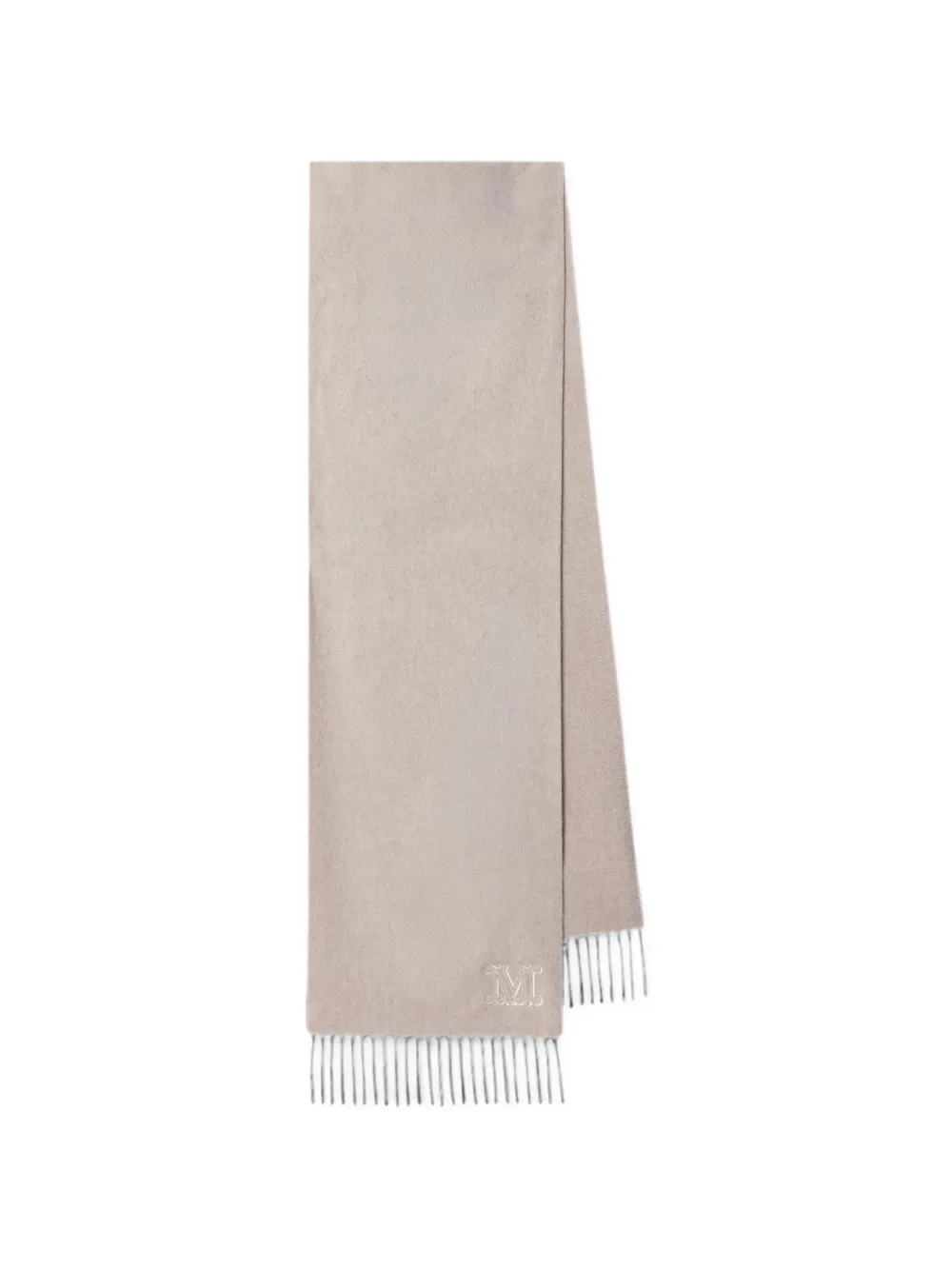 Max Mara Sciarpa con frange e monogramma - Toni neutri
