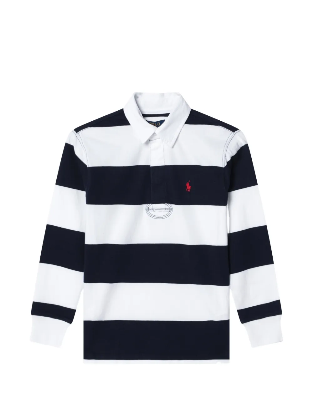 POLO RALPH LAUREN KIDS Polo The Iconic Rugby a righe - Bianco