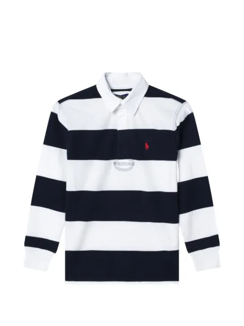 POLO RALPH LAUREN KIDS The Iconic Rugby striped long-sleeve polo shirt