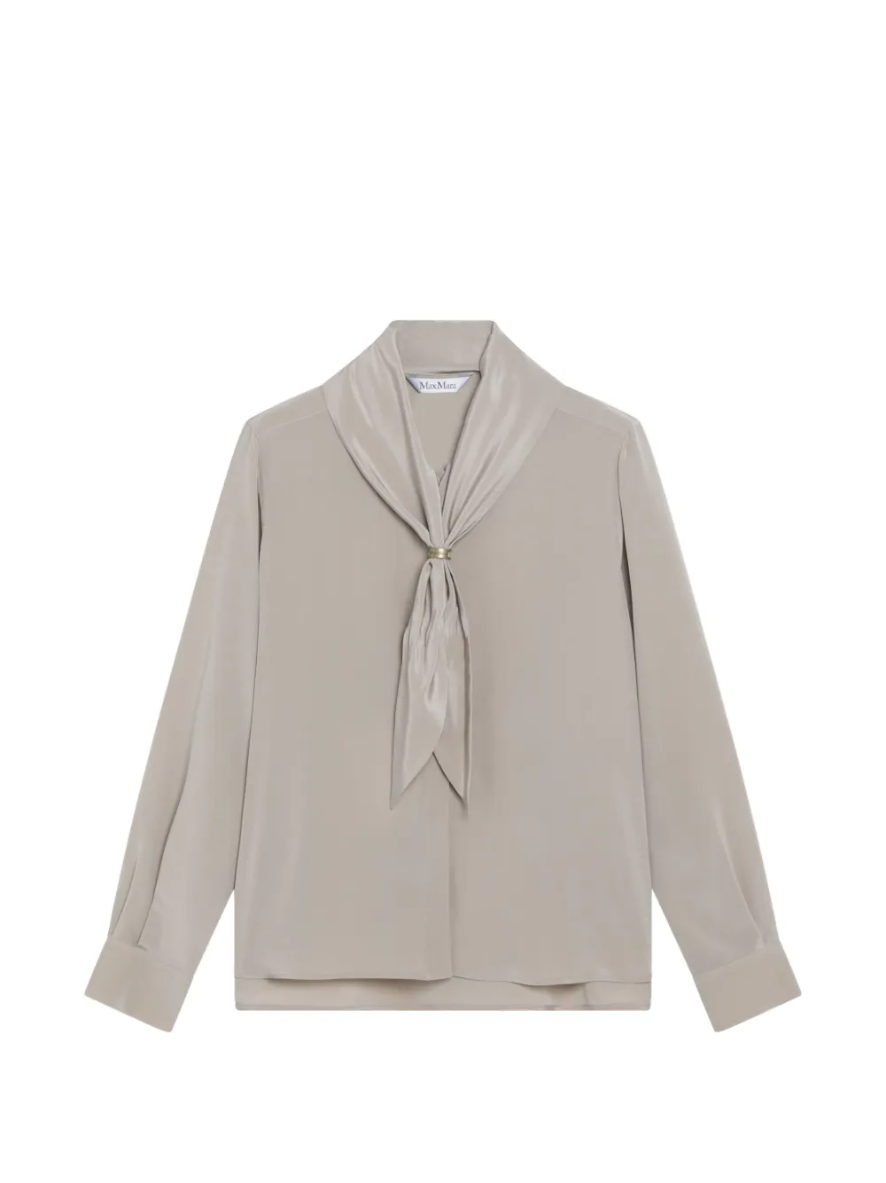 Max Mara Blusa con fiocco a maniche lunghe - Toni neutri