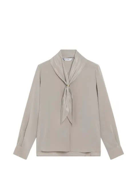 Max Mara pussy-bow long-sleeve blouse