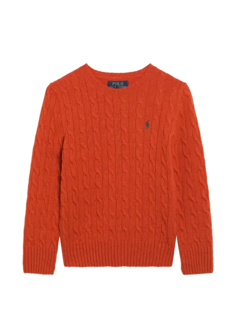 POLO RALPH LAUREN KIDS cable-knit logo-embroidered sweater