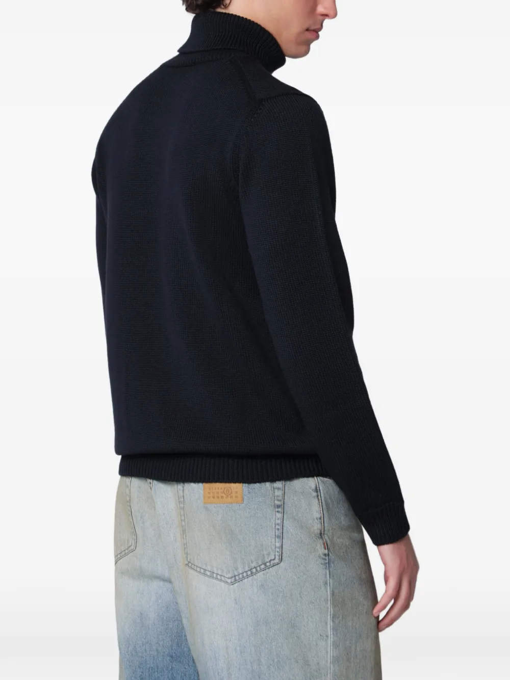 Roberto Collina Coltrui met geribbelde zoom Blauw