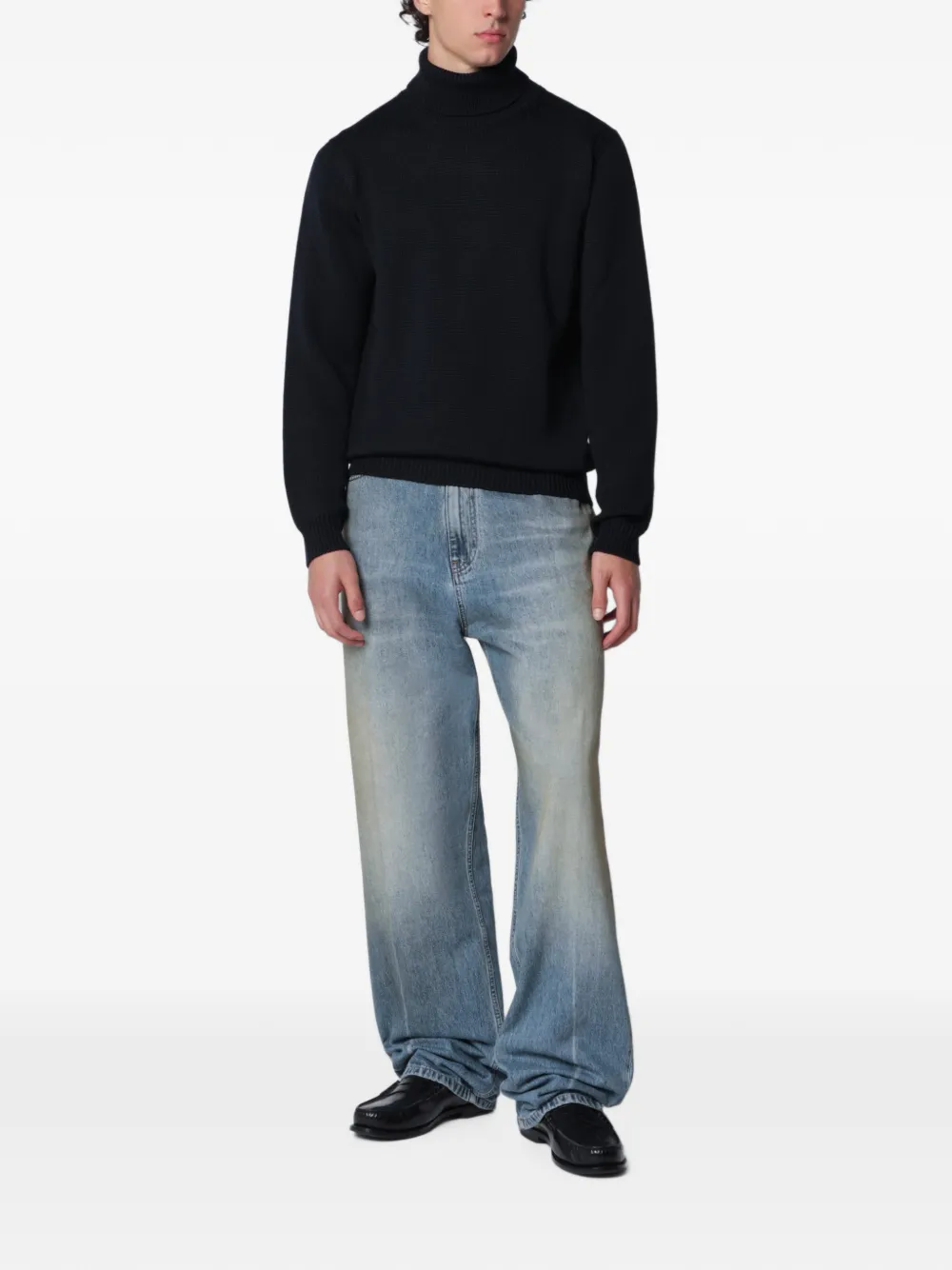 Roberto Collina Coltrui met geribbelde zoom Blauw