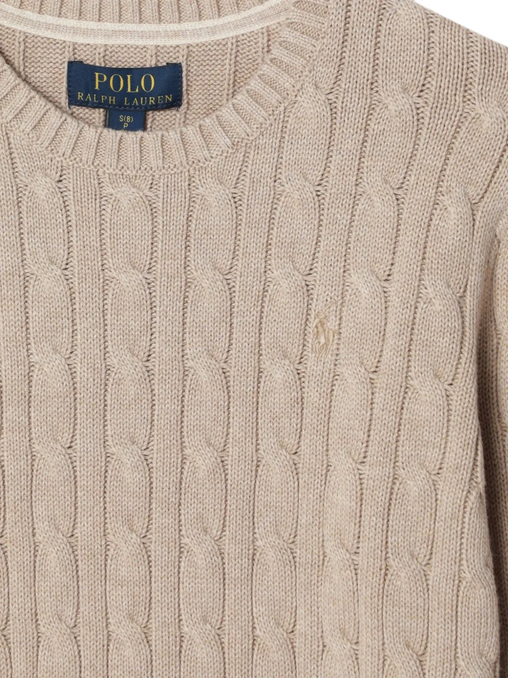 POLO RALPH LAUREN KIDS Kabelgebreide trui Beige