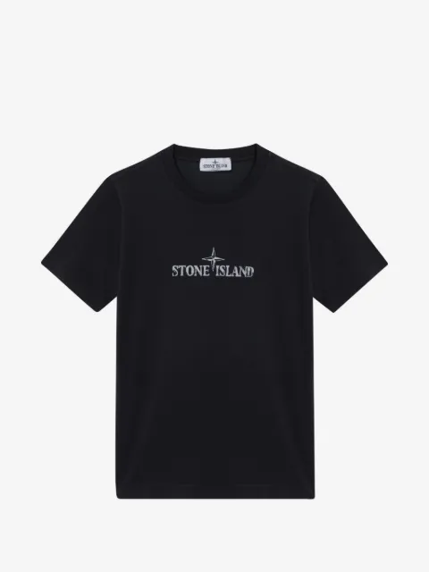 Stone Island Junior playera con logo estampado