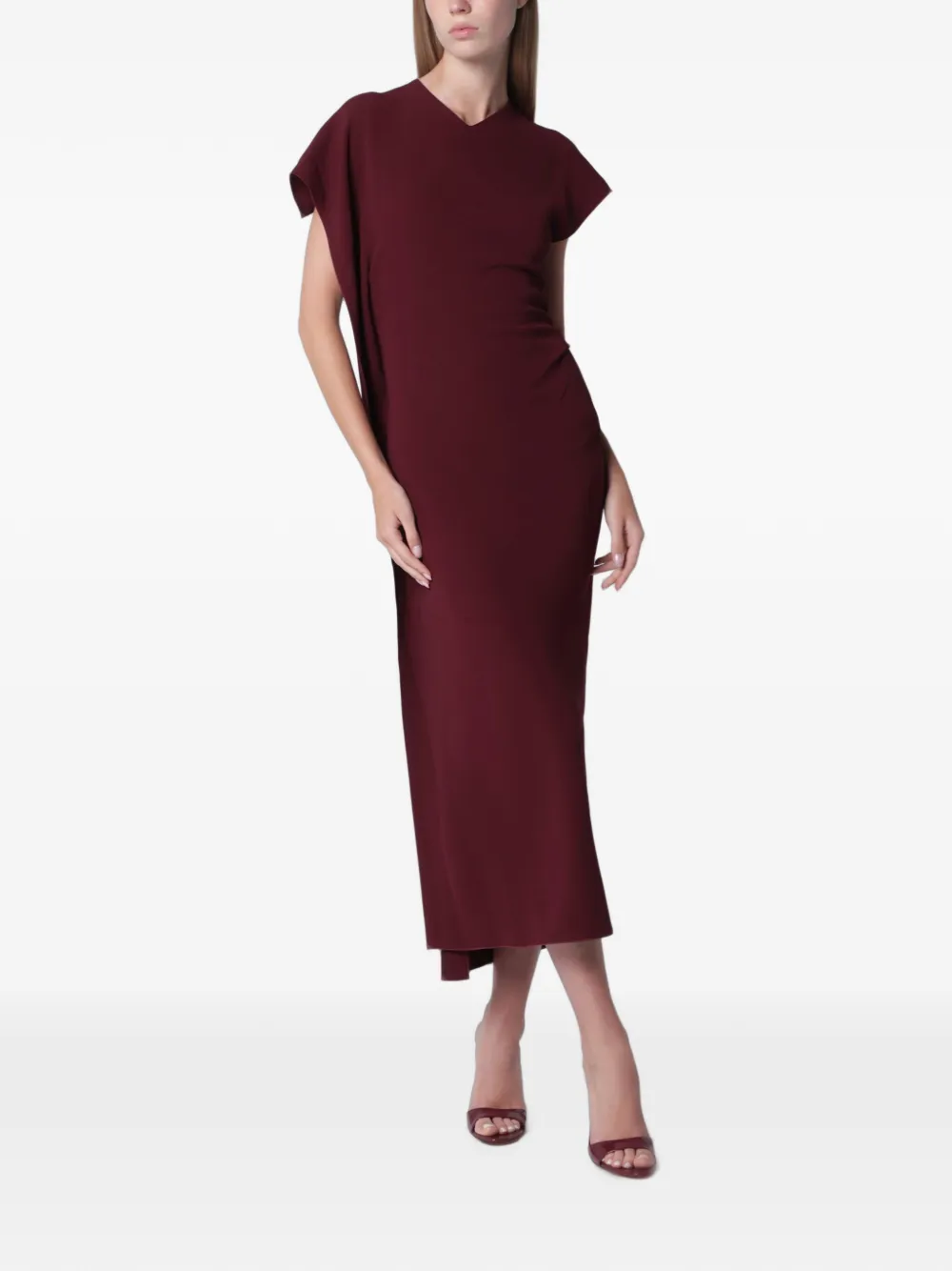 Victoria Beckham Drapiertes Victoria Midikleid - Rot