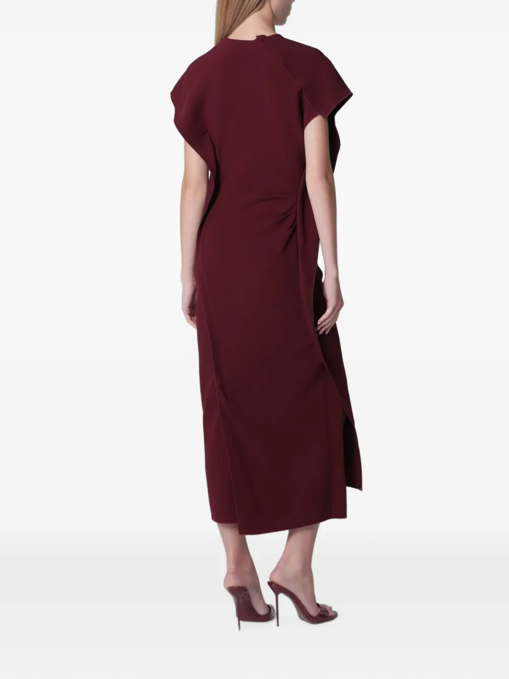 Victoria Beckham Victoria gedrapeerde midi-jurk Rood