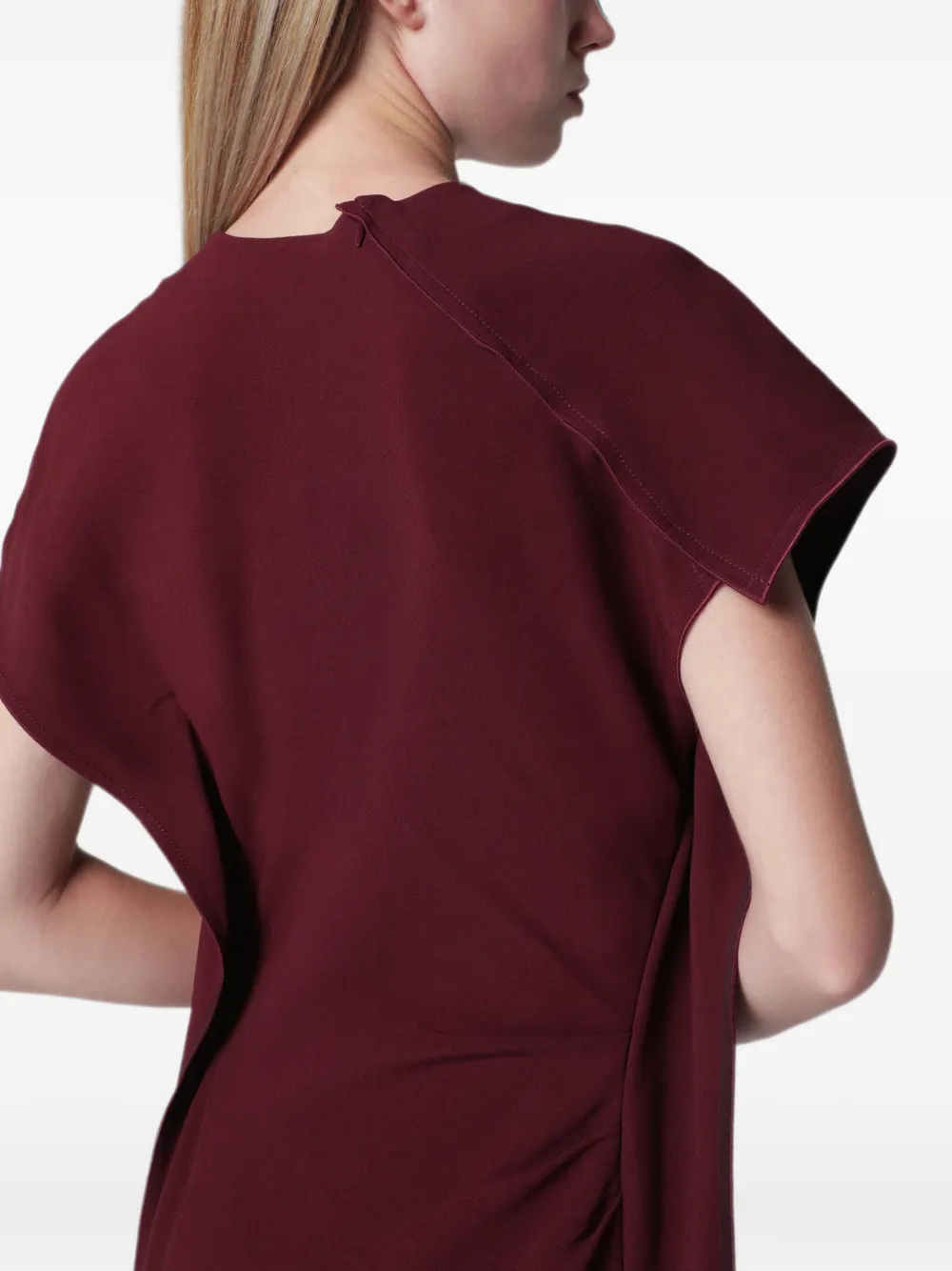 Victoria Beckham Victoria gedrapeerde midi-jurk Rood