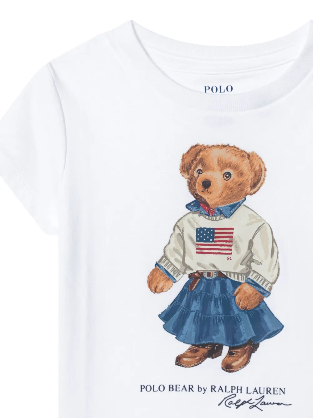 POLO RALPH LAUREN KIDS Polo Bear katoenen jersey T-shirt Wit