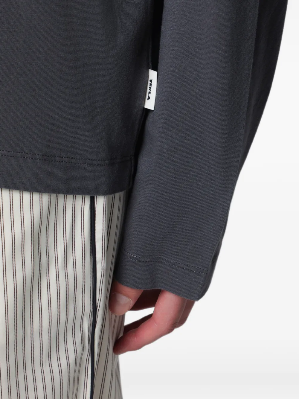 TEKLA Pyjamatop met lange mouwen Grijs