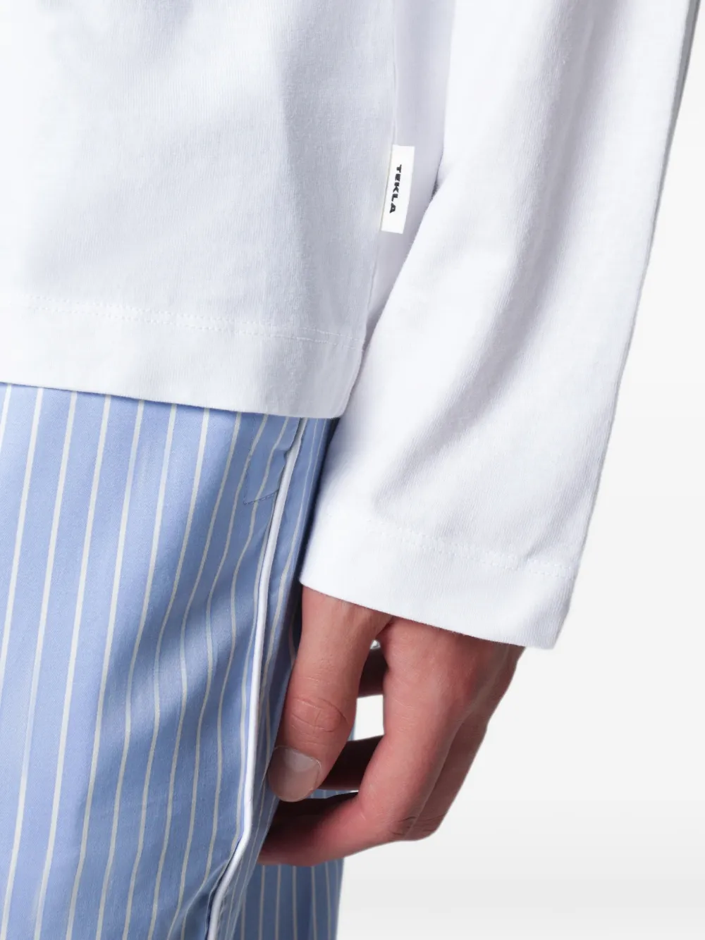 TEKLA Pyjamatop met lange mouwen Wit