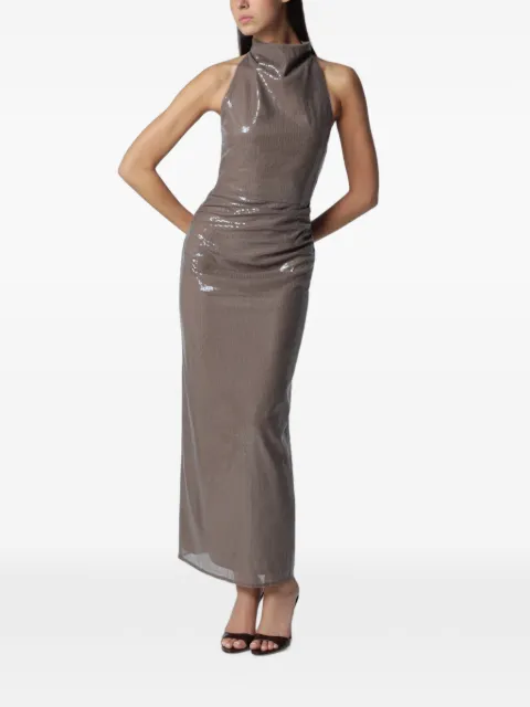 ROTATE BIRGER CHRISTENSEN sequin-embellished back-slit maxi dress