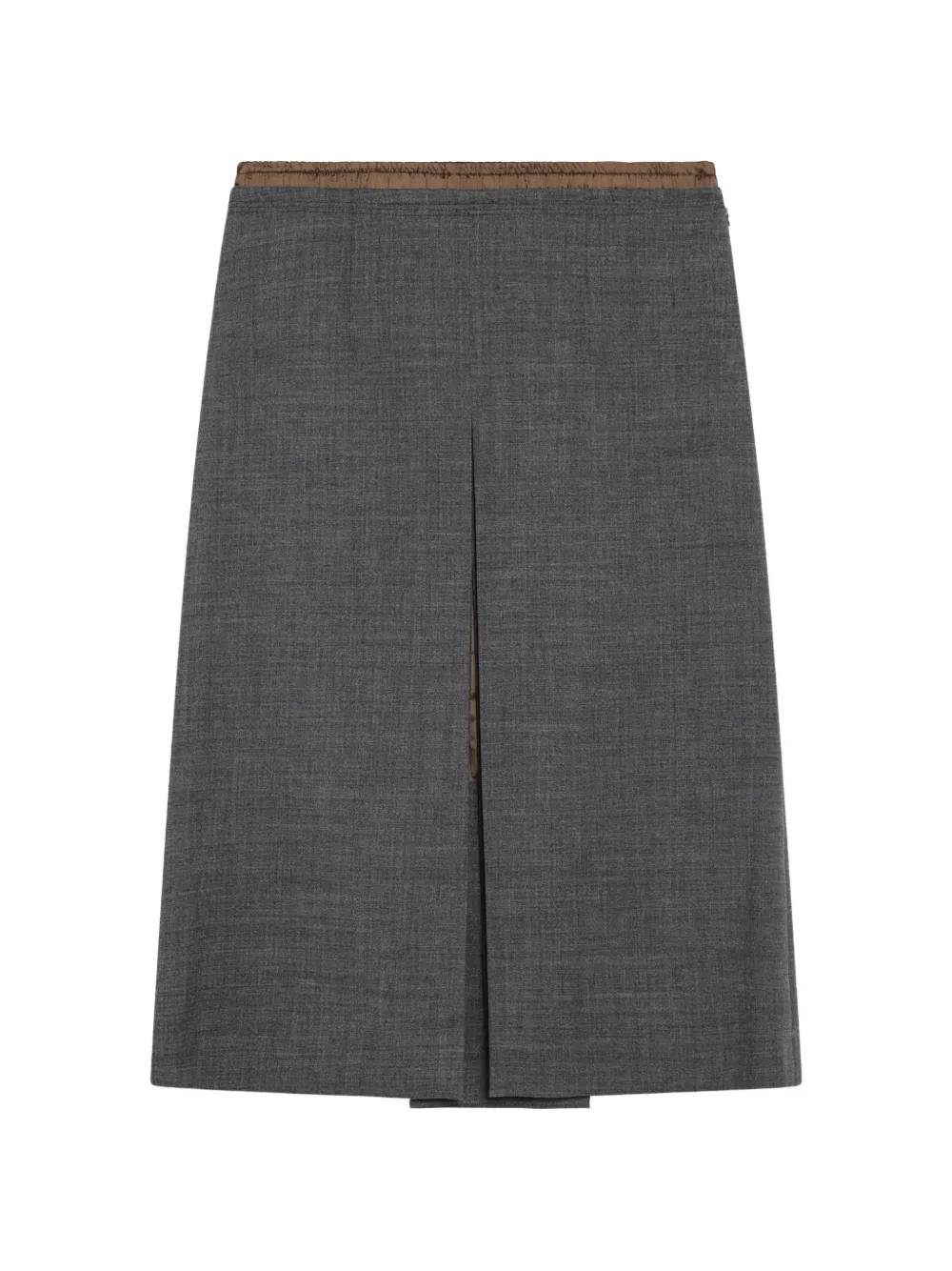Prada jupe mi-longue à coutures contrastantes - Gris Prada jupe mi-longue à coutures contrastantes - Gris