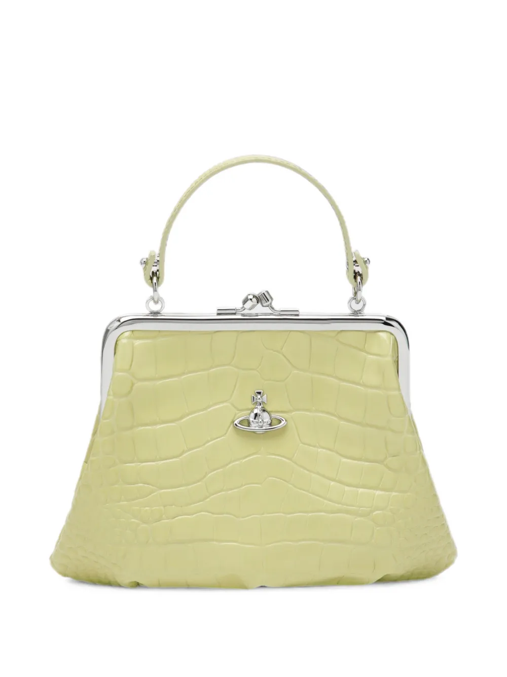 Vivienne Westwood Borsa tote Granny Frame con effetto coccodrillo - Giallo