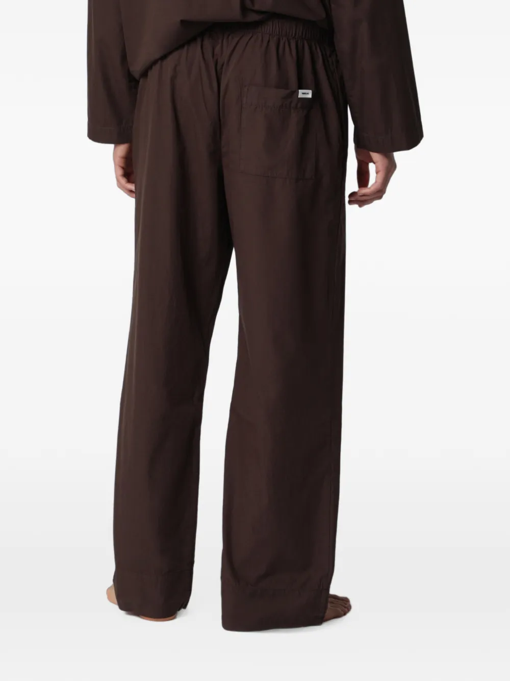 TEKLA Pyjamabroek met trekkoordtaille Bruin