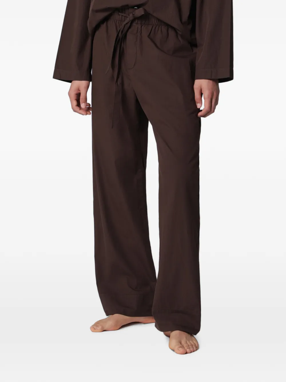 TEKLA Pyjamabroek met trekkoordtaille Bruin