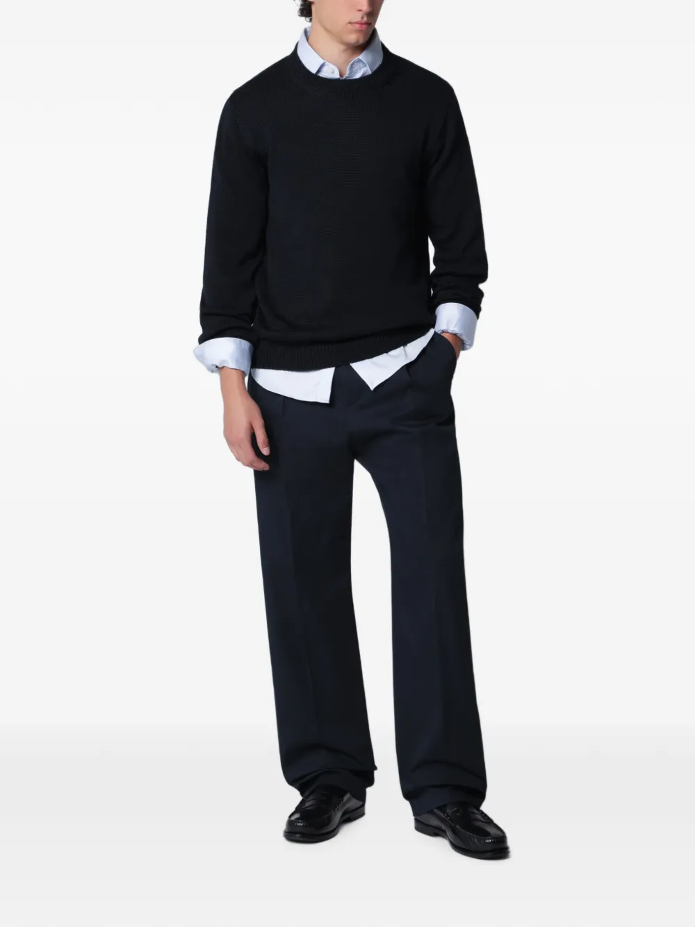 Roberto Collina Trui met ronde hals Blauw