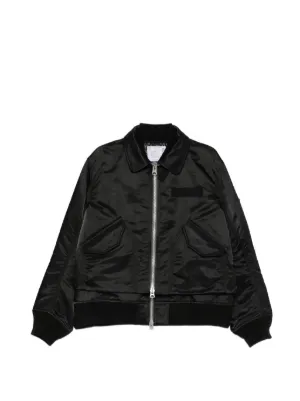 さちページ Sacai ジップアップ ボンバージャケット | ブラック | FARFETCH JP