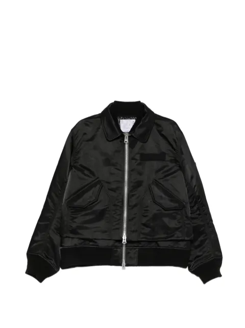 sacai long-sleeve zip-fastening jacket