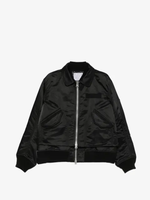 sacai long-sleeve zip-fastening jacket