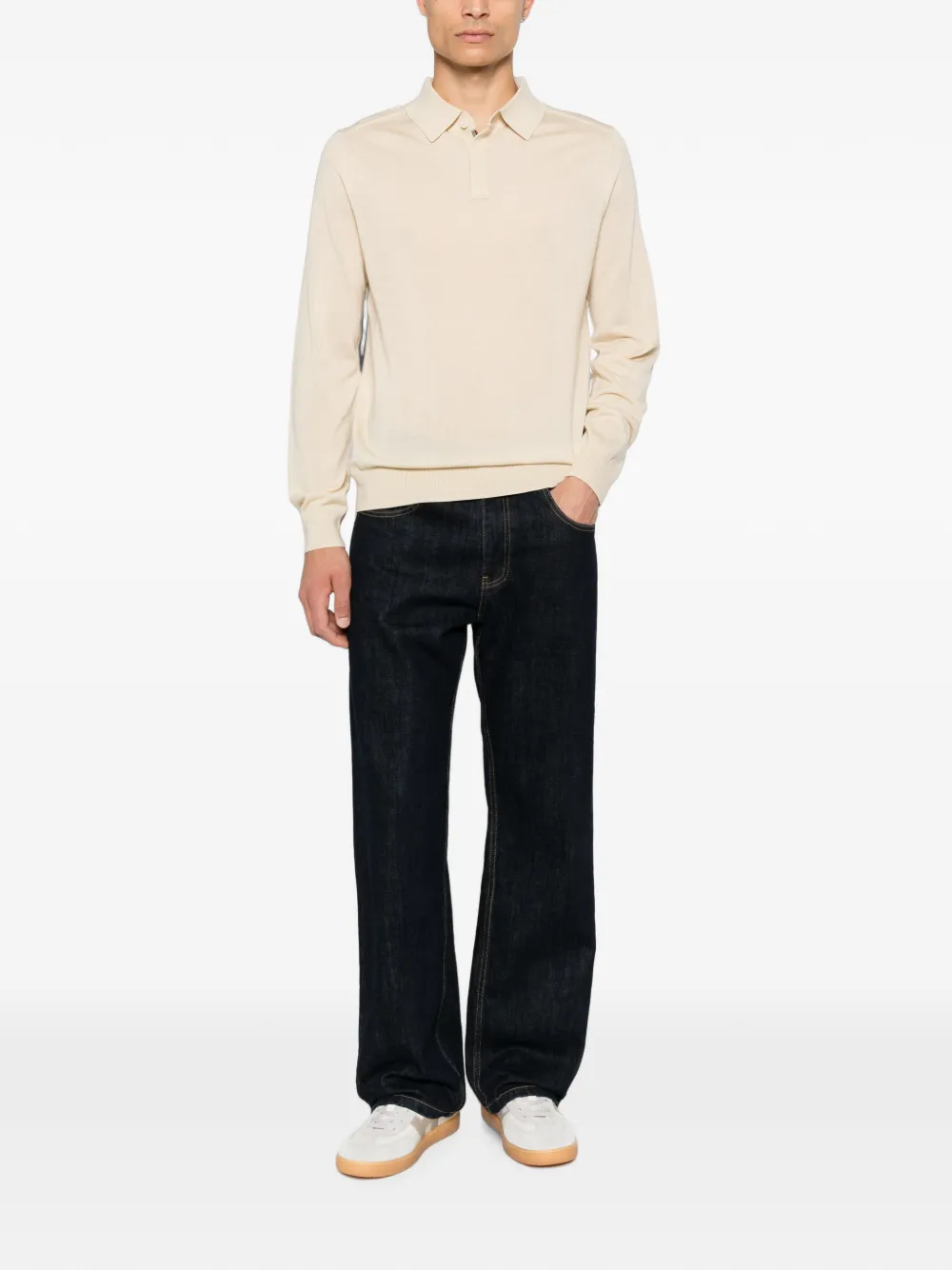 Paul Smith Poloshirt van merinowol Beige