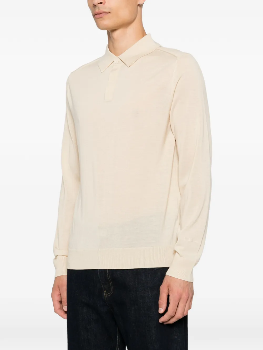 Paul Smith Poloshirt van merinowol Beige